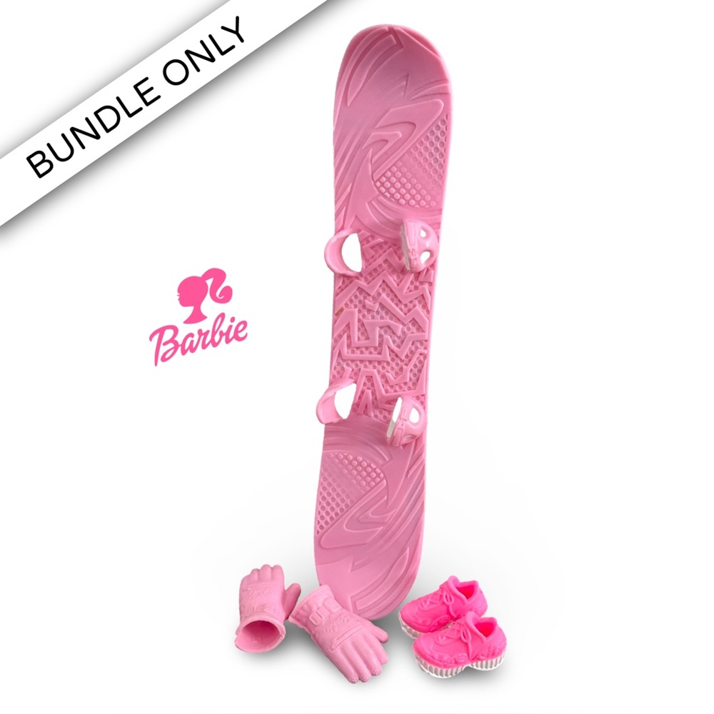 ✨ Barbie Mattel Snowboard, gloves, shoes